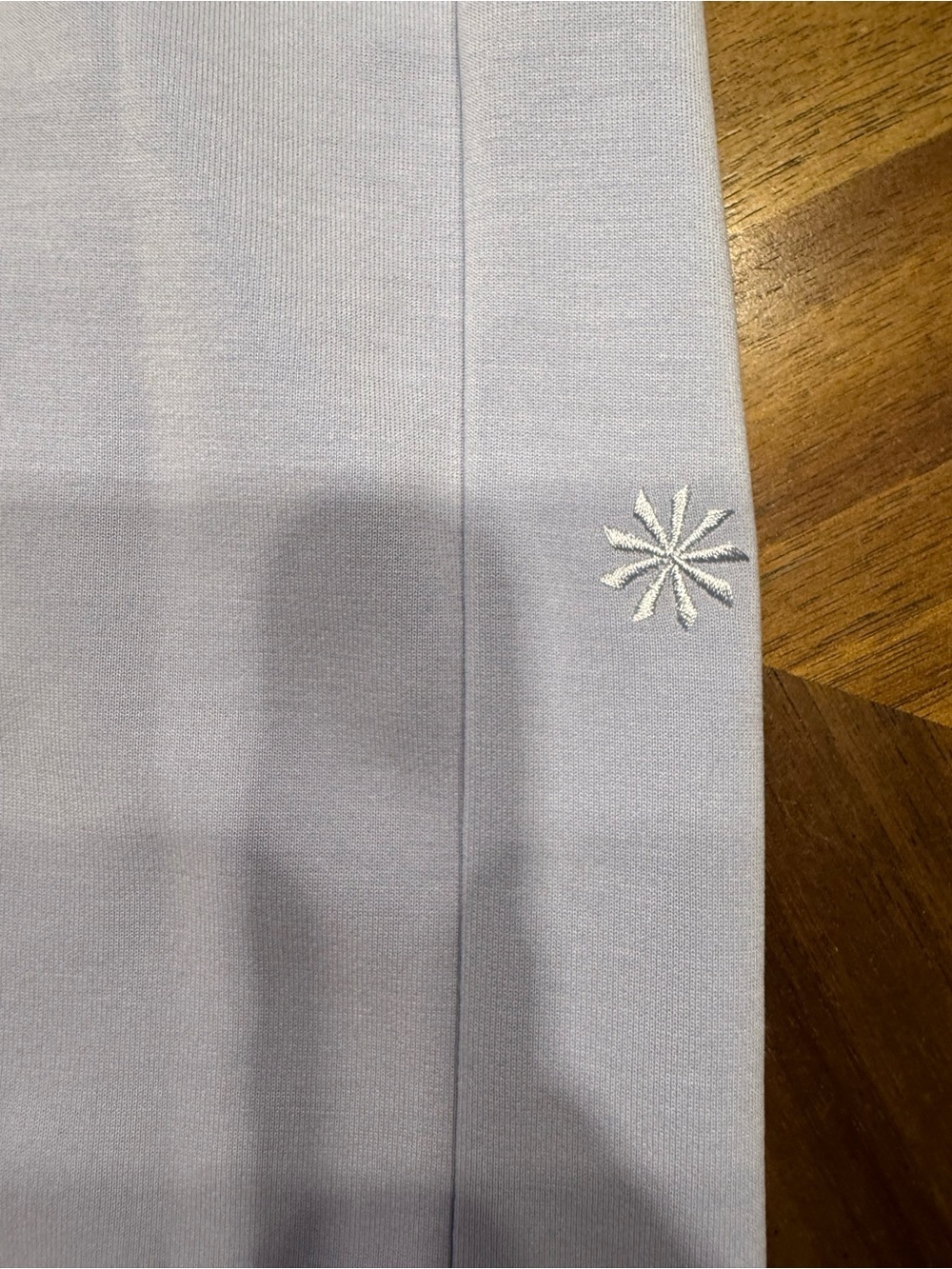 Athleta Seasoft Mid Rise Straight Wide-Leg Drawstring Pants color Gossamer - Picture 7 of 12